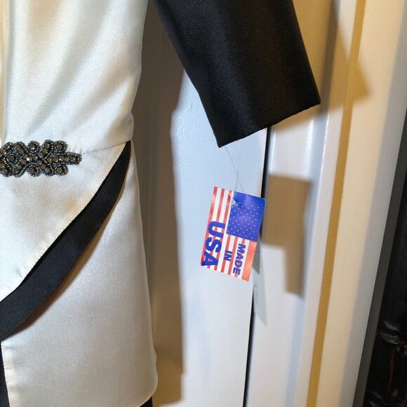 Ideas by Barbara Mother of the Bride Evening Dress Black/Ivory 3958--15 S M NWT - Picture 7 of 14